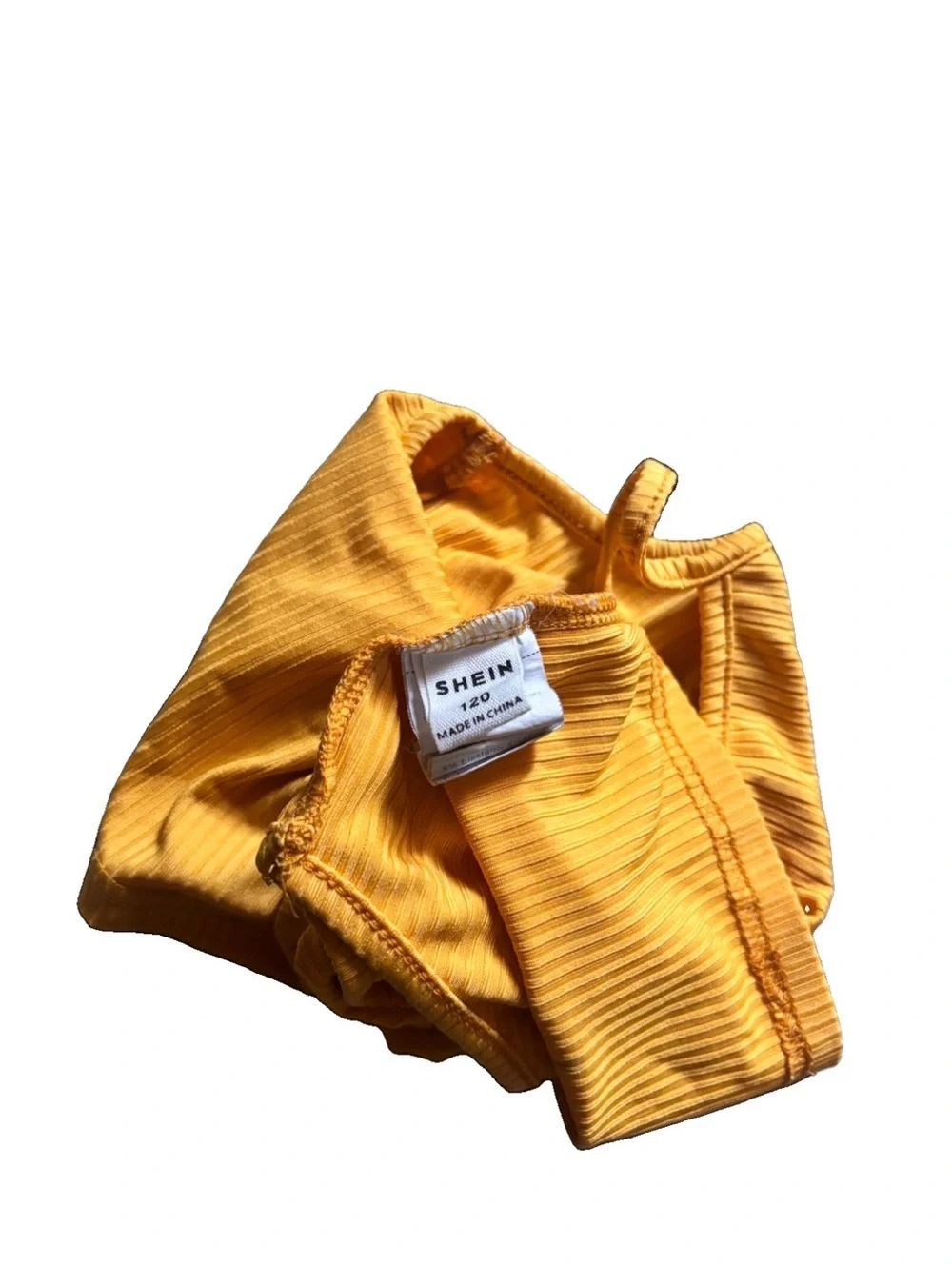 SHEIN Yellow Ribbed Crop Tank with Black Floral Elastic-Waist Shorts